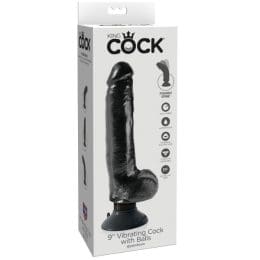 KING COCK - 23 CM VIBRATING COCK WITH BALLS BLACK 2